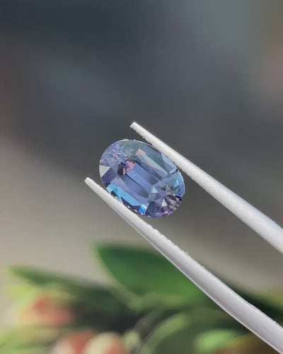 1.98 ct Unheated Peacock Tanzanite, precision cut, face-up, view 5