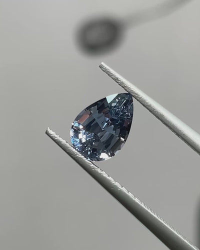 1.17 ct Steel Blue Spinel from Mahenge, precision cut, view 4