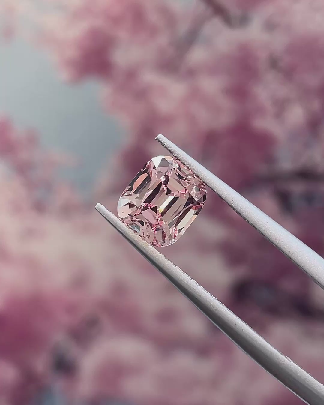 1.74 ct Peachy-Pink Mahenge Garnet, precision cut, face-up, view 8