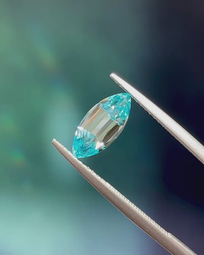 2.50 ct Blue Zircon from Cambodia, precision cut, face-up, view 1