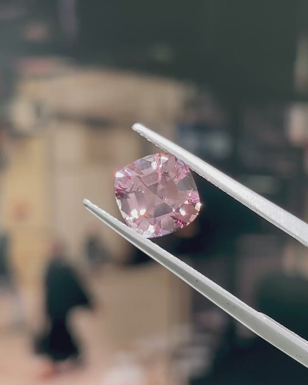 2.56 ct Unheated Pink Zircon from Mozambique, precision cut, face-up, view 2