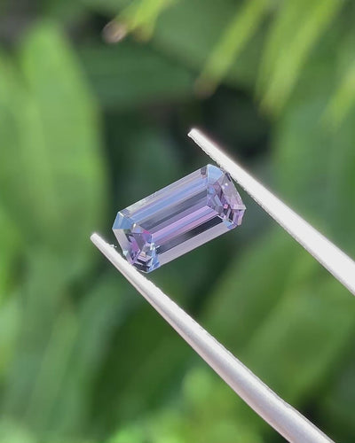 1.97 ct Mermaid Tanzanite, precision cut, face-up, view 2