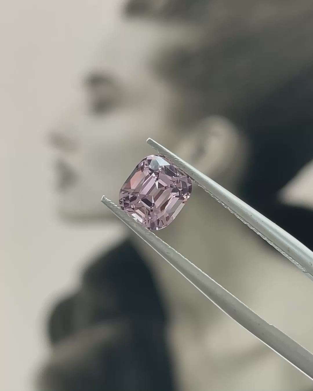 1.63 ct Pink Spinel from Burma, precision cut, face-up, view 2