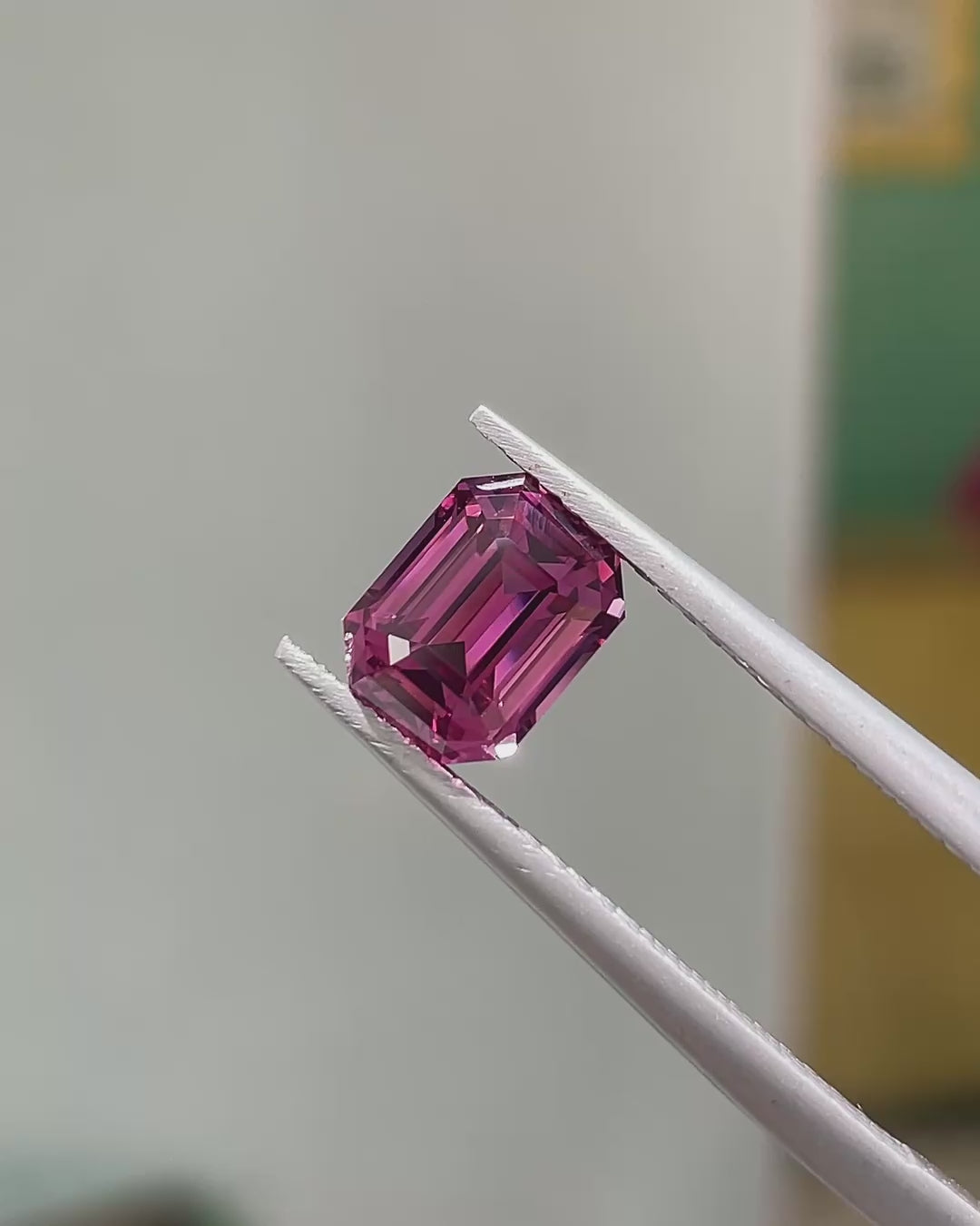 2.0 ct Purplish Pink Spinel from Tanzania, precision cut, face-up, view 3