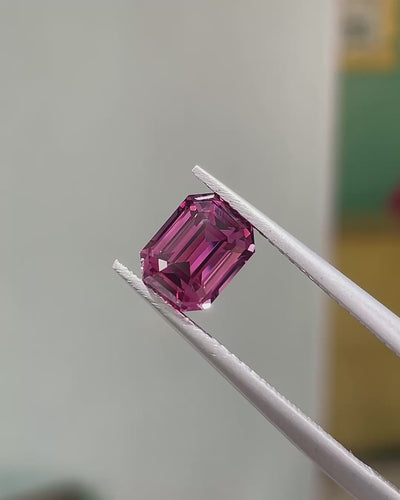 2.0 ct Purplish Pink Spinel from Tanzania, precision cut, face-up, view 3