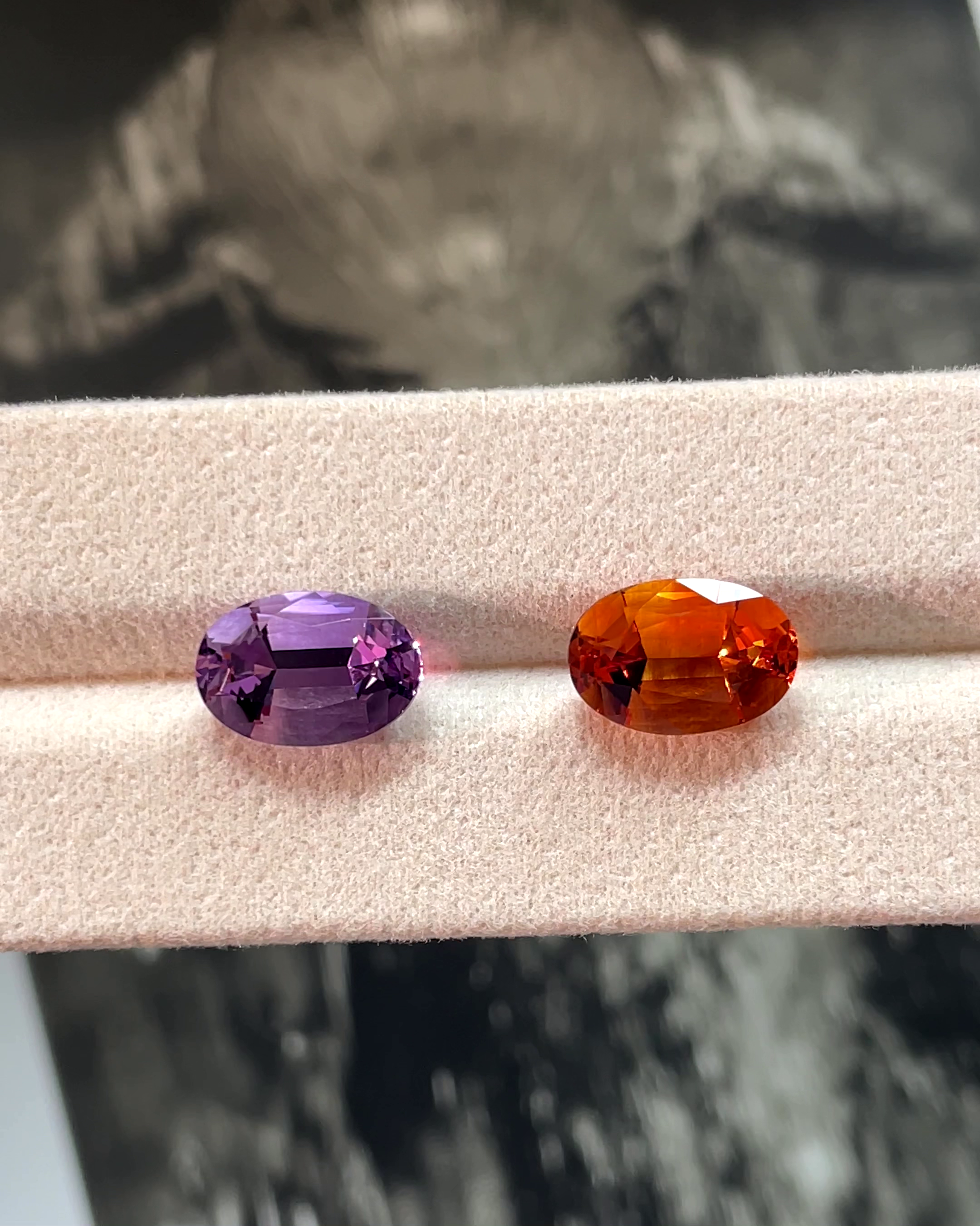 9.27 ct amethyst citrine mismatched pair brazil toi et moi 